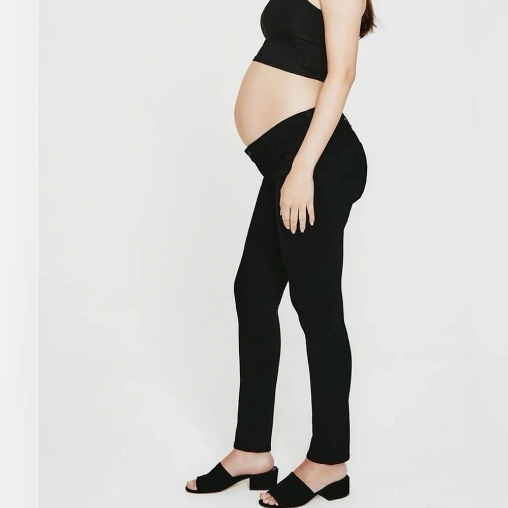 AG Adriano Goldschmied Maternity Prima Cigarette‎ Leg Jeans in Black Size 29